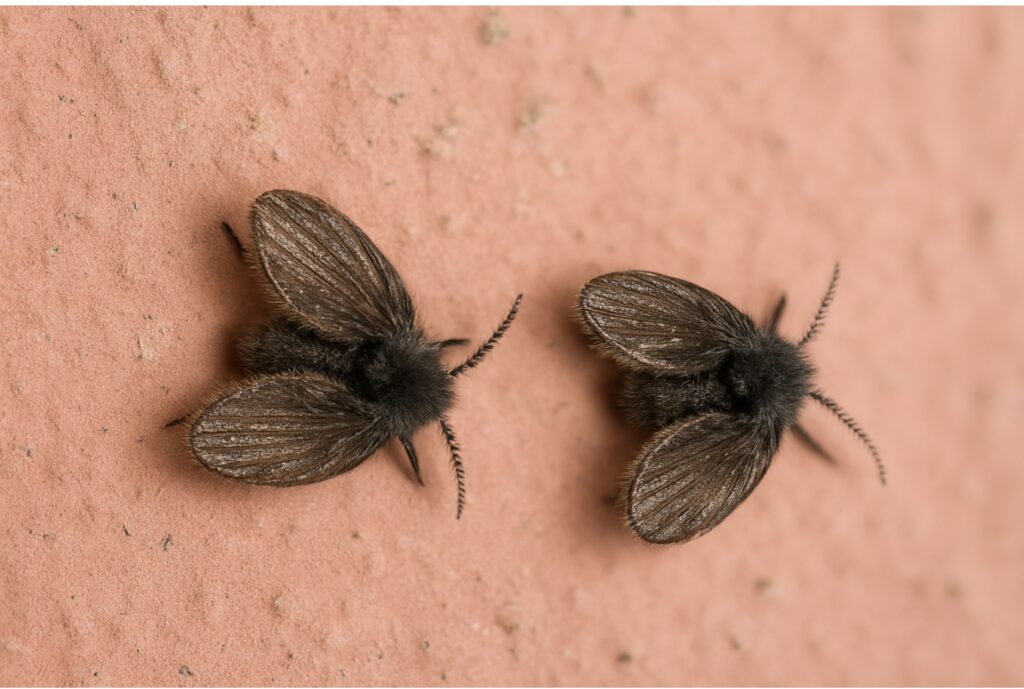 Drain Flies on Fountain Inn SC Bathroom Wall