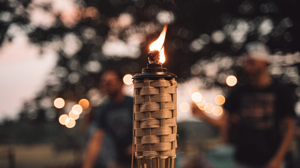 Tiki torches in South Carolina to keep mosquitoes out of yard